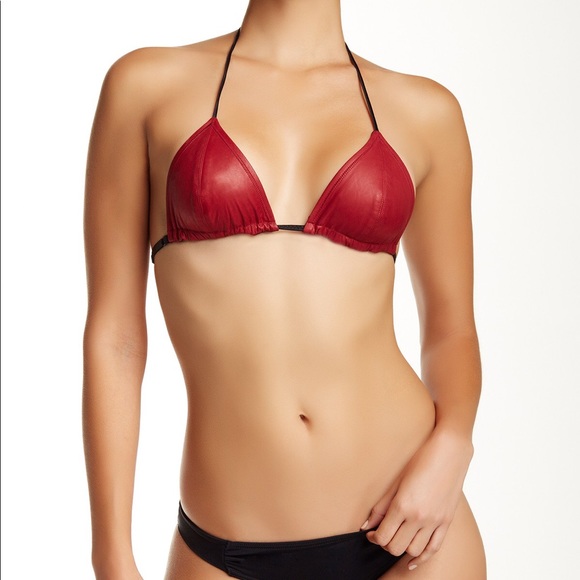 Kiki De Montparnasse Red Leather Top - Picture 1 of 6